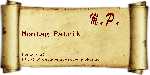 Montag Patrik névjegykártya